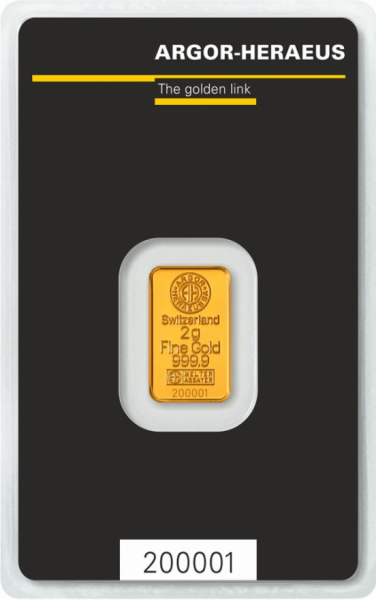 2 Gramm Goldbarren
